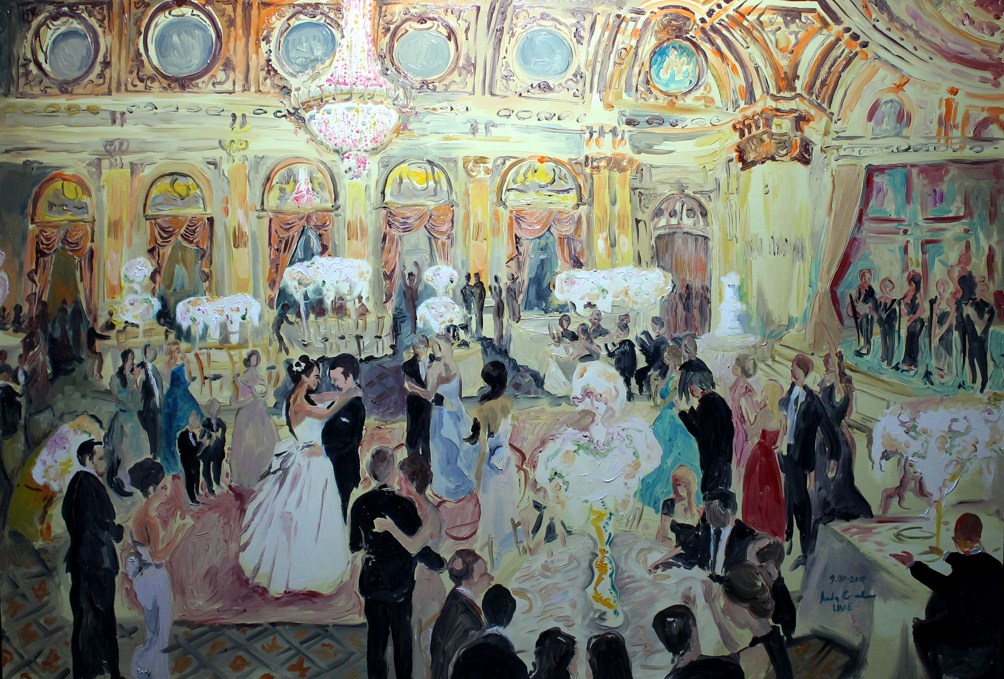 3306x2238 Live Painting - The Plaza Painting