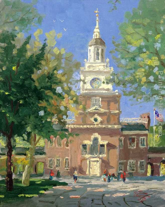 658x824 Thomas Kinkade Liberty Plaza Philadelphia Painting Anysize 50% Off - The Plaza Painting