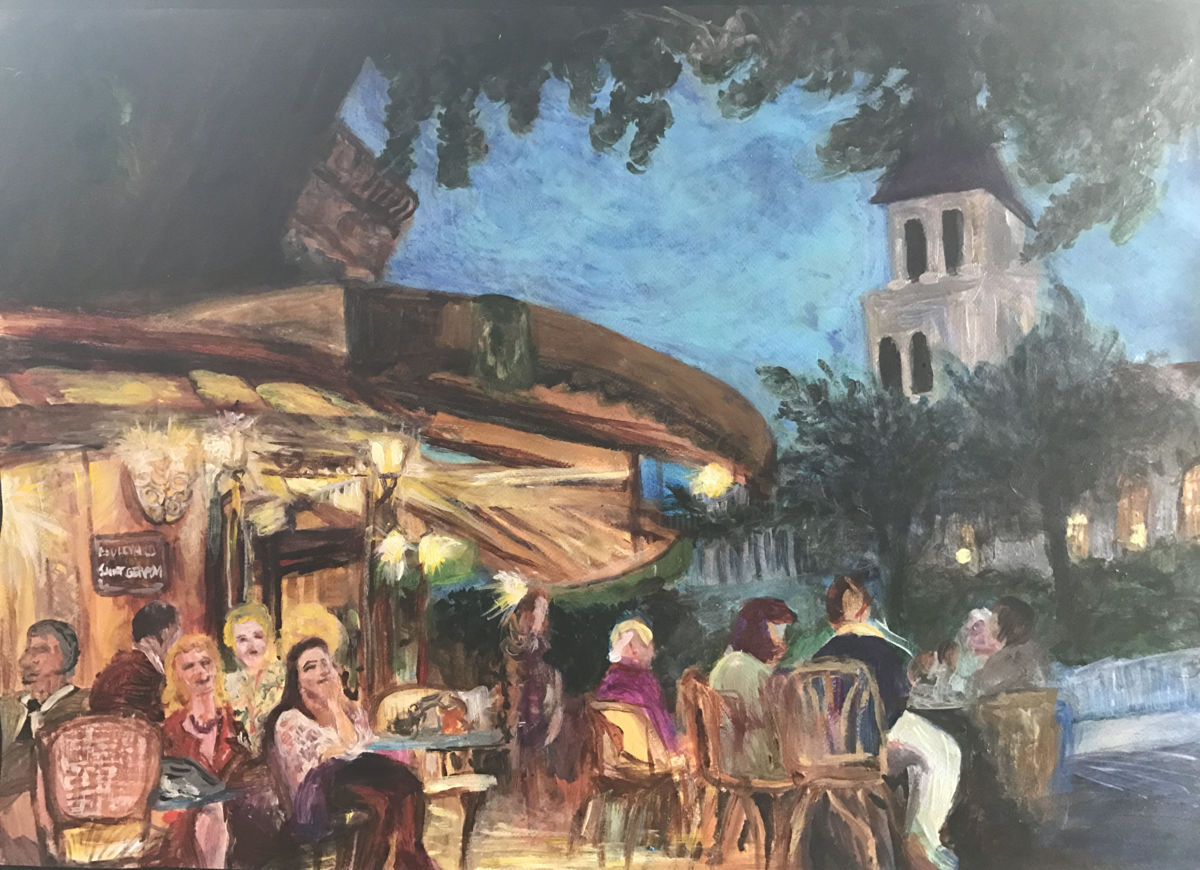 1200x870 Cafe - The Plaza Painting