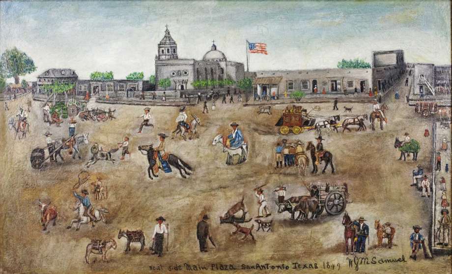 920x559 Historic Main Plaza Paintings Back In The Bexar County Courthouse - The Plaza Painting