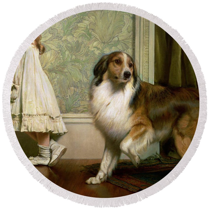 850x850 A Special Pleader Round Beach Towel For Sale By Charles Burton Barber - The Pleader Painting