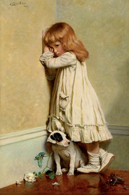 512x776 Charles Burton Barber (1845 1894) In Disgrace Late 19th - The Pleader Painting