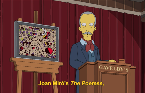 500x321 Sartle Blog Joan Miro And A Heist Simpsons Did It - The Poetess Painting