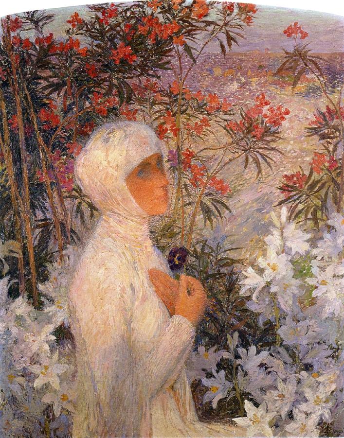 707x901 The Poetess Painting Henri Martin Oil Paintings - The Poetess Painting