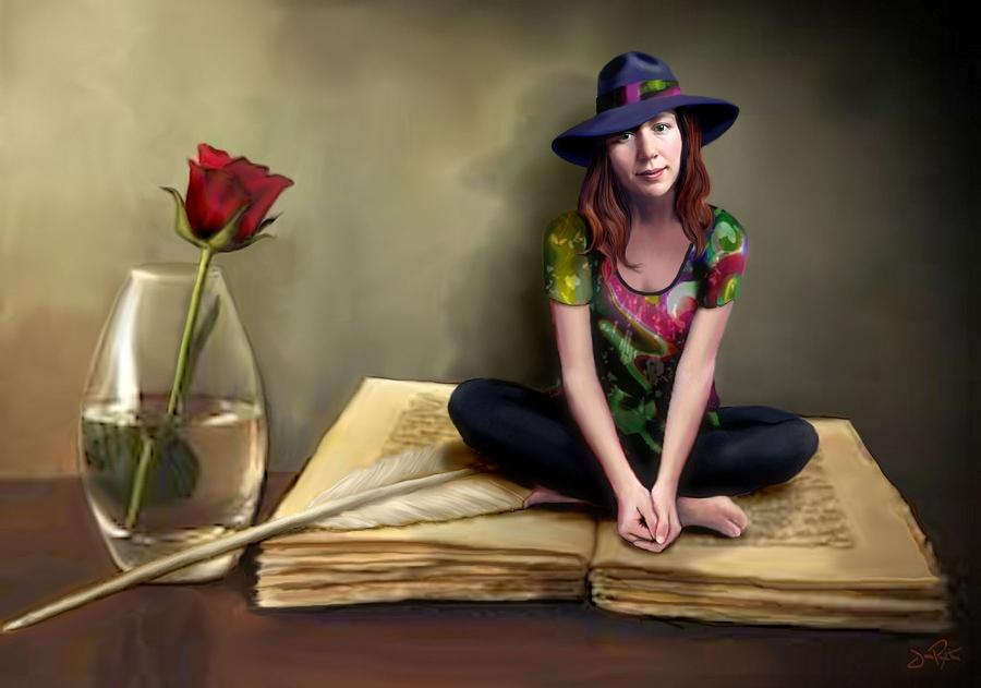 900x631 The Poetess Painting By Jann Paxton - The Poetess Painting