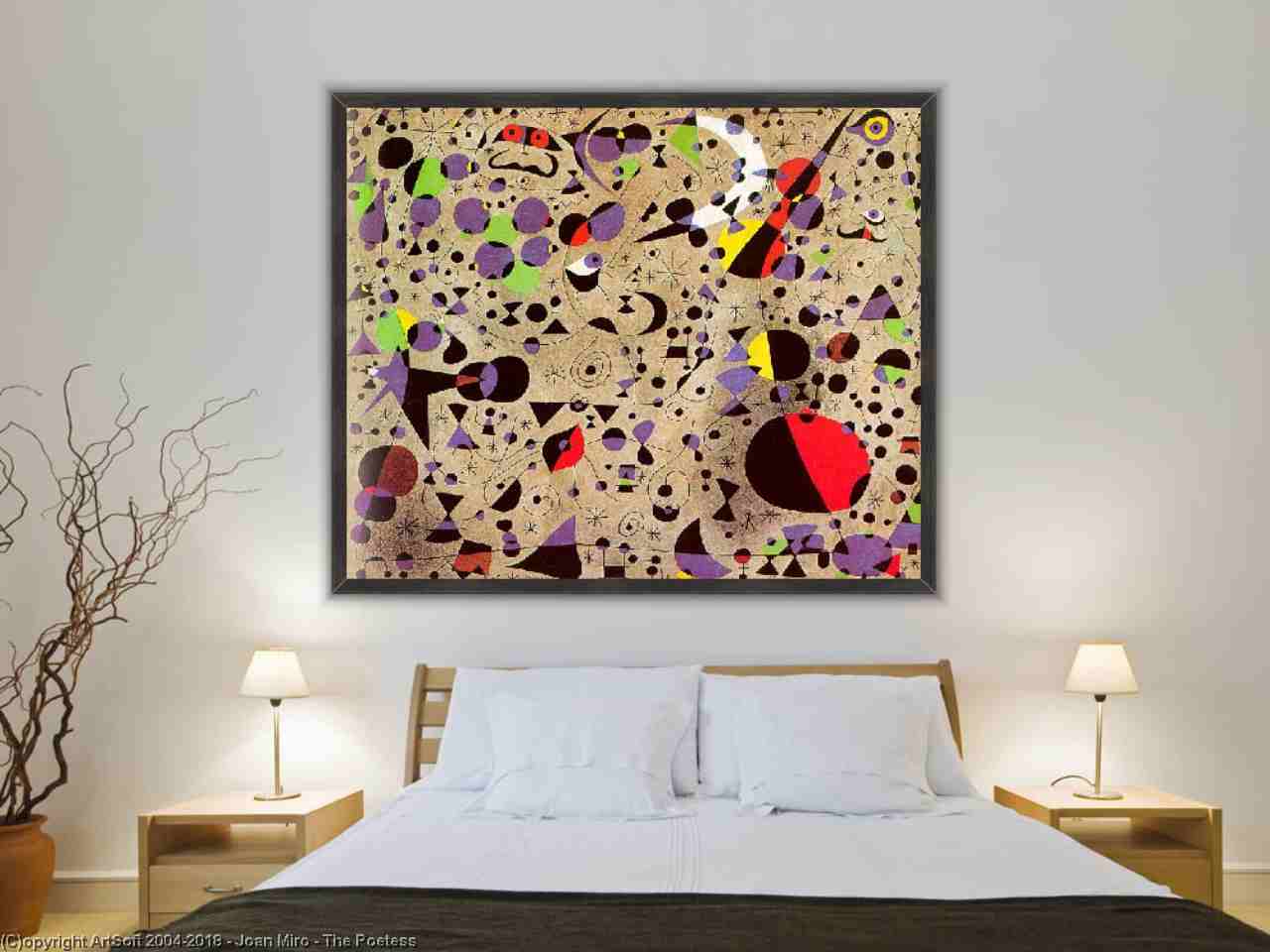 1280x960 The Poetess By Joan Miro - The Poetess Painting