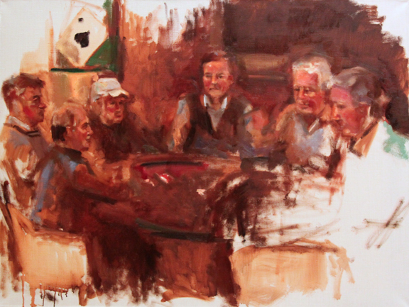 576x433 Life As An Artist Jill Banks The Poker Game Day One - The Poker Game Painting
