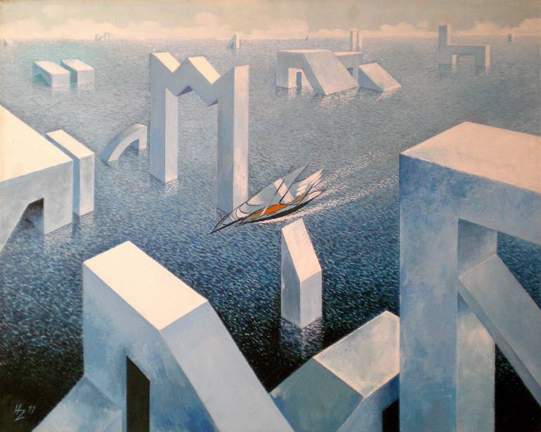 770x615 Saatchi Art Polar Sea Painting By Helmut Zimmermann - The Polar Sea Painting