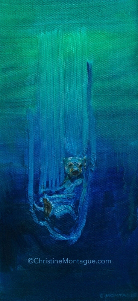 275x600 Sinkswim 1 A Polar Bear Cub Amp Vanishing Sea Ice Painting - The Polar Sea Painting