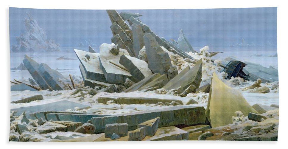 967x500 The Polar Sea Hand Towel For Sale By Caspar David Friedrich - The Polar Sea Painting