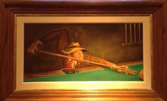 236x143 Pool Hall, Ernie Barnes Ernie Barnes Caricatures - The Pool Hall Painting