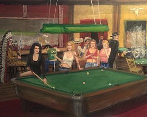 300x239 Pool Hall Paintings - The Pool Hall Painting