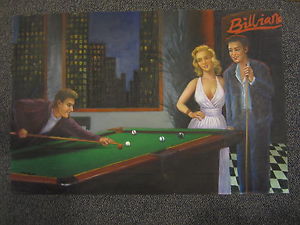 300x225 Billiards Oil Painting City Scene Pool Hall And Table Hand Painted - The Pool Hall Painting