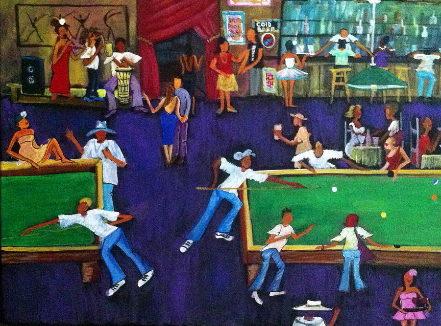 900x667 Bali's Pool Hall Painting By Lydia Matias - The Pool Hall Painting