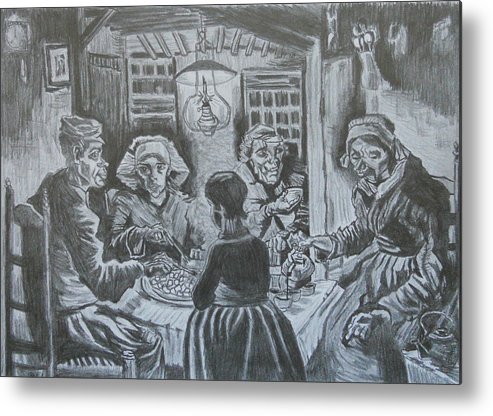 493x416 The Potato Eaters By Vincent Van Gogh Metal Print By Andrew Nelson - The Potato Eaters Painting