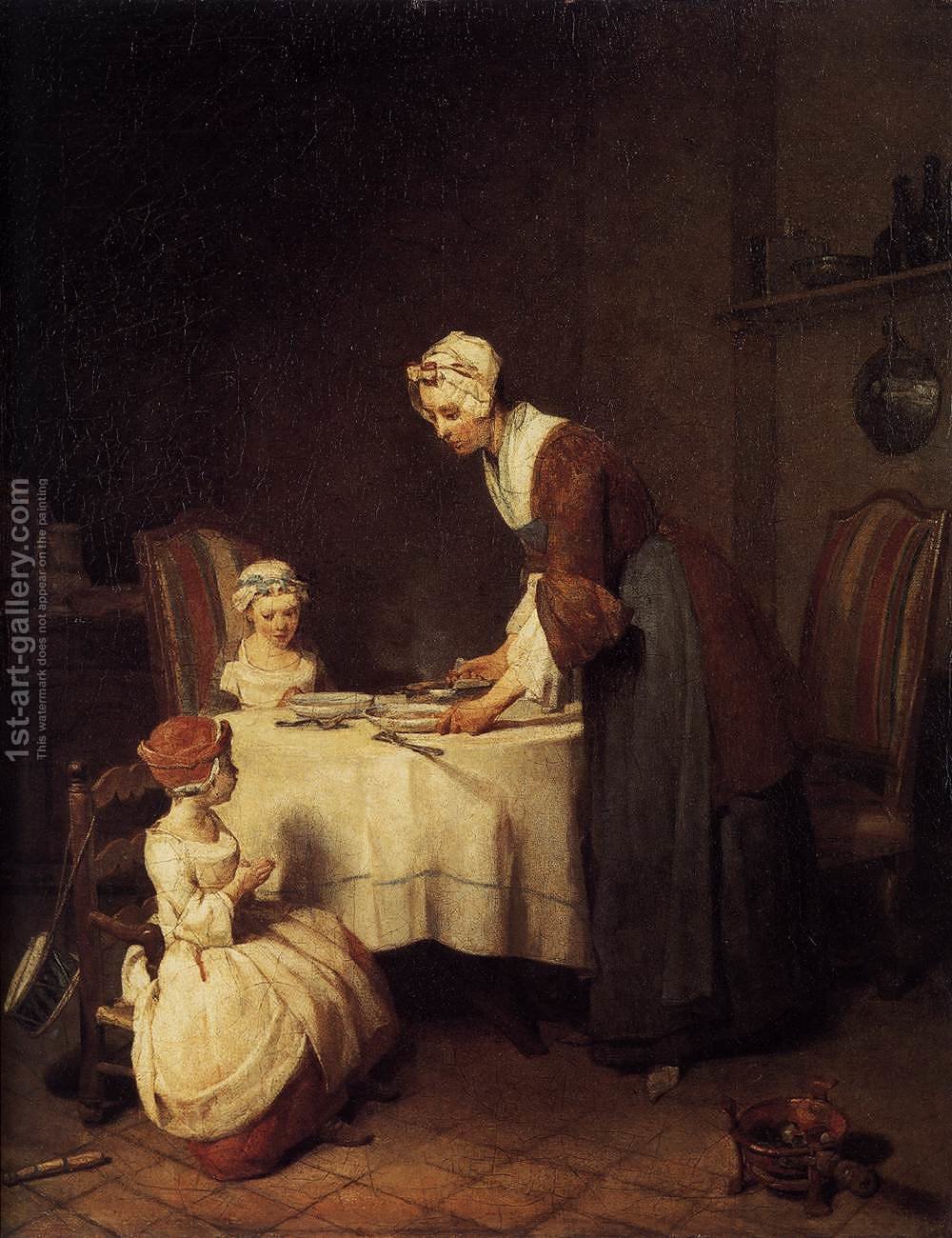 1000x1300 The Prayer Before Meal Before 1740 Jean Baptiste Simeon Chardin - The Prayer Painting