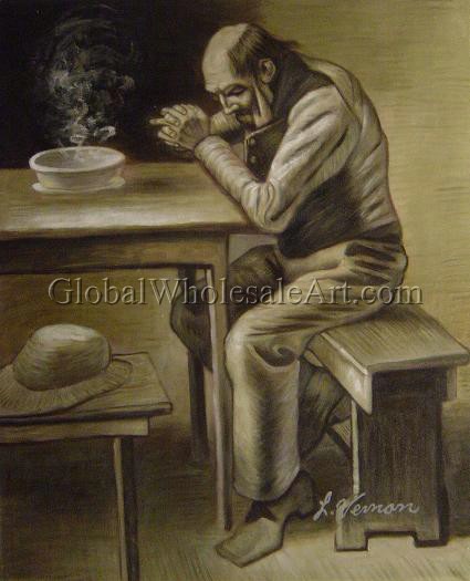 425x525 Vincent Van Gogh - The Prayer Painting