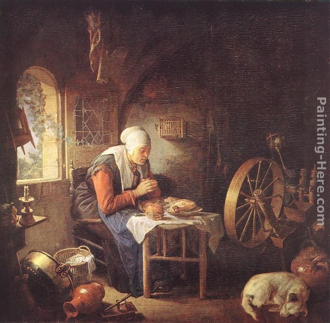 669x654 Gerrit Dou The Prayer Of The Spinner Painting Anysize 50% Off - The Prayer Painting