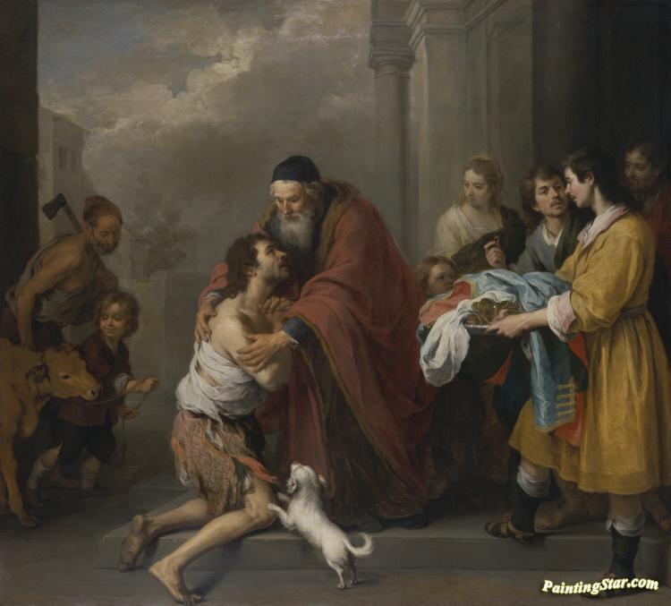 750x677 Return Of The Prodigal Son Artwork By Esteban Murillo - The Prodigal Painting