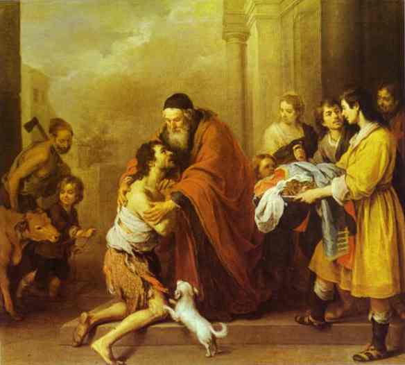 584x526 The Return Of The Prodigal Son 1670 74 Painting Bartolome - The Prodigal Painting