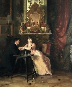 250x300 The Proposal Romantic Couple Marriage 1880 Painting By Knut Ekvall - The Proposal Painting