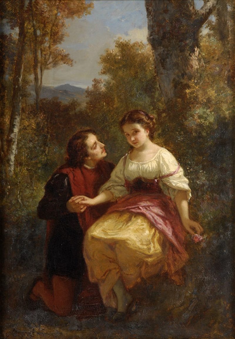 800x1155 The Proposal Painting Leopold Carl Muller Oil Paintings - The Proposal Painting