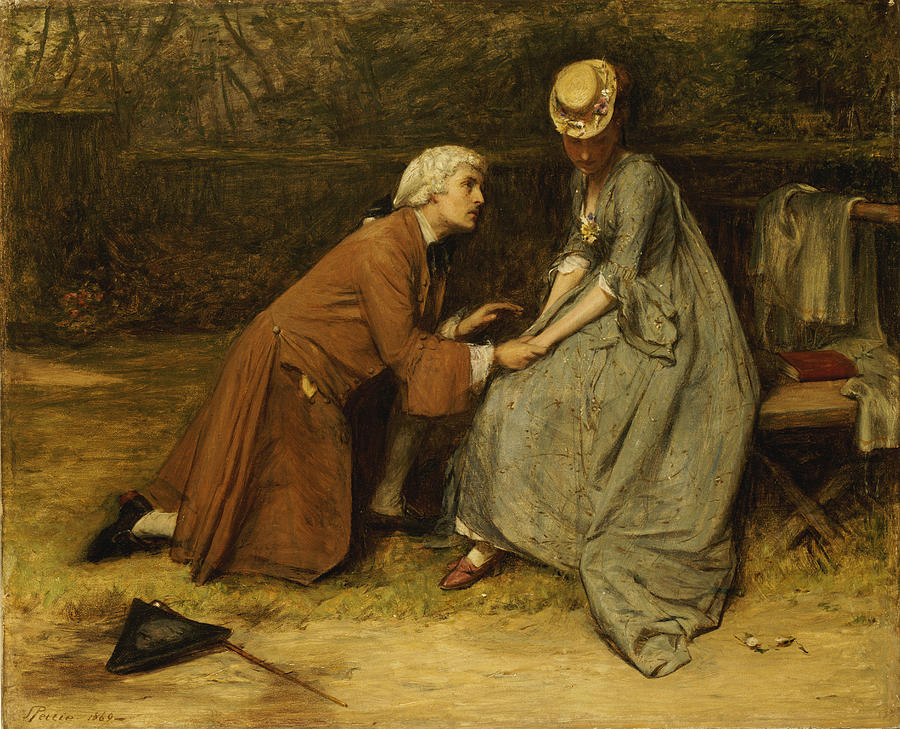 900x729 The Proposal Painting By John Pettie - The Proposal Painting