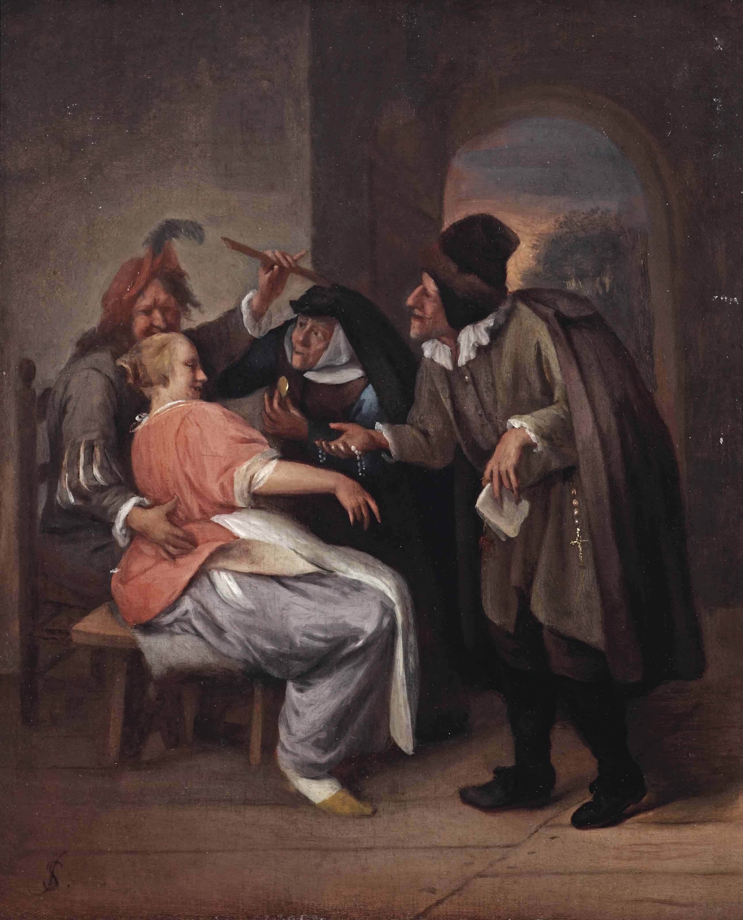 2585x3200 Jan Steen (Leiden 1626 1679) The Proposition Figures - The Proposition Painting