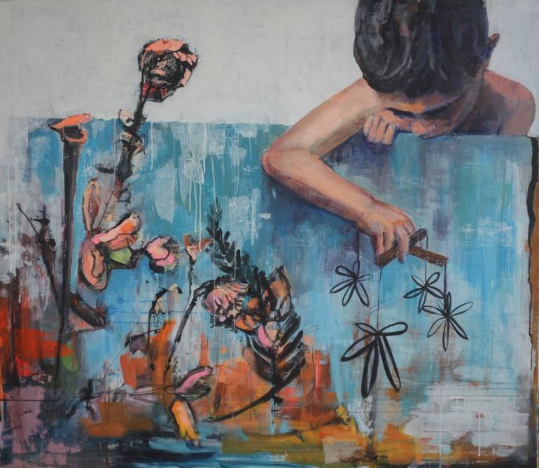 770x668 Saatchi Art Don'T Be Fooled By The Flowers, Puppeteer Painting By - The Puppeteer Painting