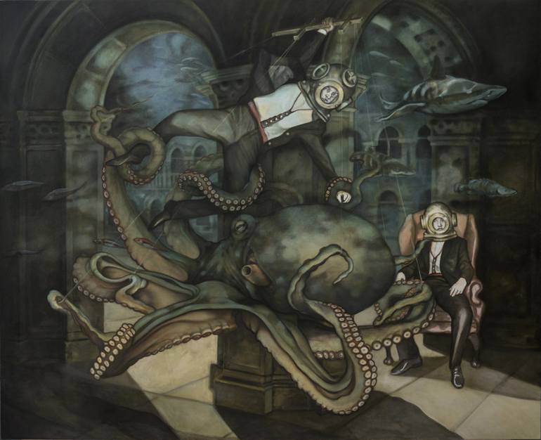 770x626 Saatchi Art The Puppeteer Painting By Corinne Chaix - The Puppeteer Painting