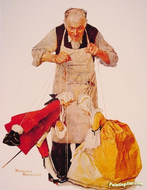 556x720 The Puppeteer Artwork By Norman Rockwell Oil Painting Amp Art Prints - The Puppeteer Painting