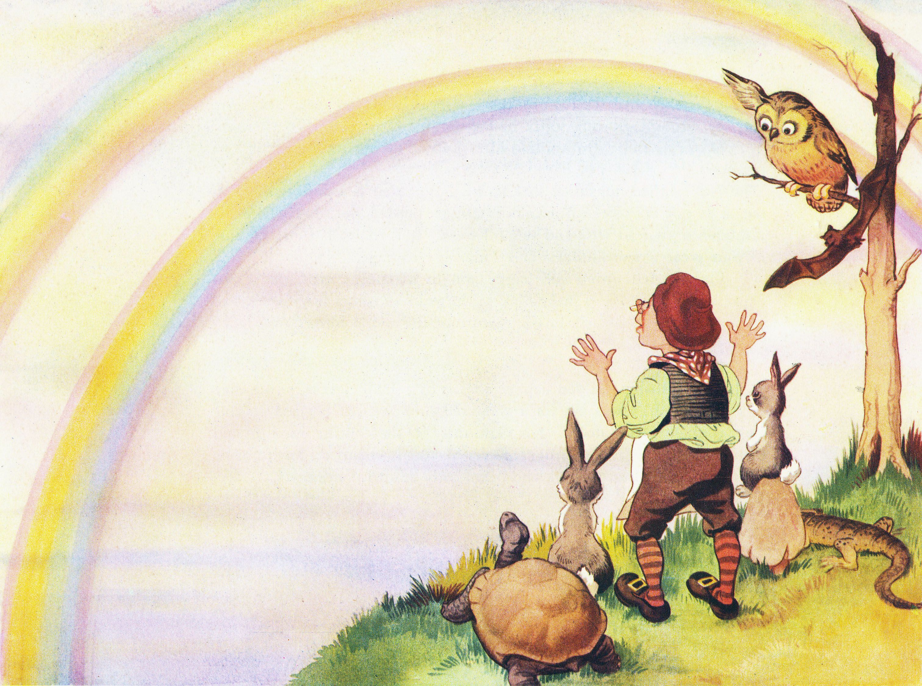 3023x2252 The Rainbow Painter By Esme E Bell 1939 Old Australia - The Rainbow Painting