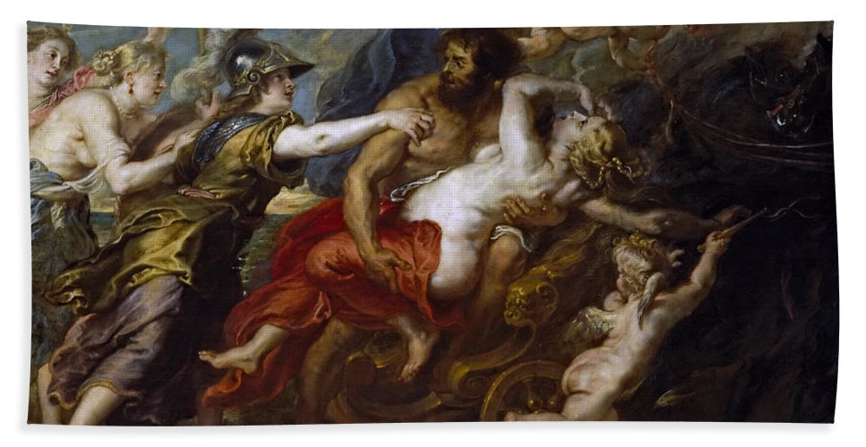 967x500 The Rape Of Proserpina Beach Sheet For Sale By Peter Paul Rubens - The Rape Of Proserpina Painting