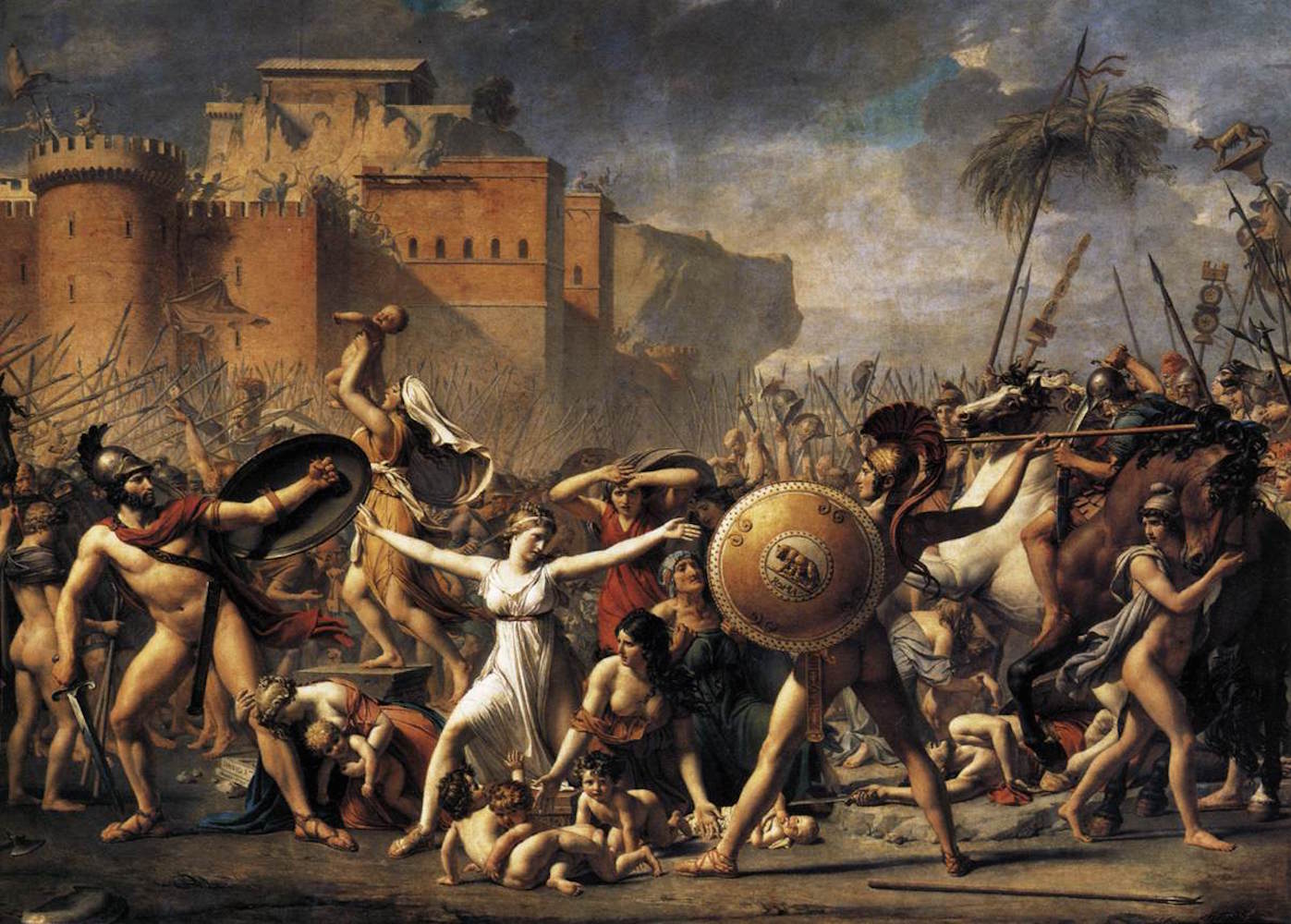 1397x1000 The Intervention Of The Sabine Women [Jacques Louis David - The Rape Of The Sabine Women Painting