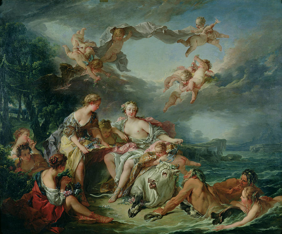 900x746 The Rape Of Europa Painting By Francois Boucher - The Rape Painting