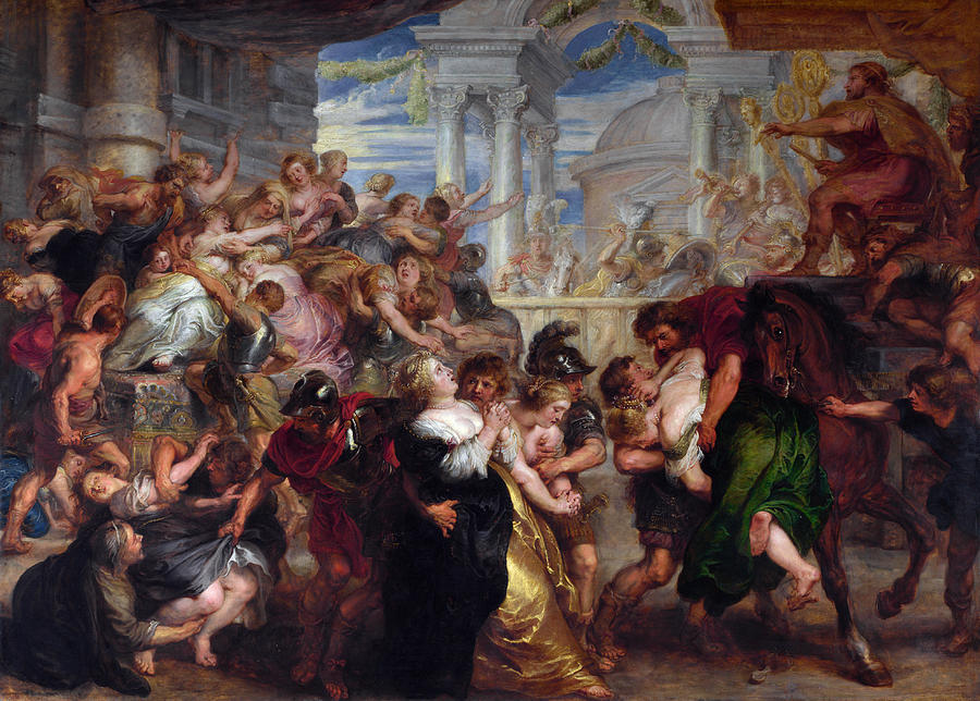 900x644 The Rape Of The Sabine Women Painting By Peter Paul Rubens - The Rape Painting