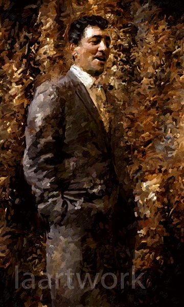 360x600 Dean Martin Painting Art Canvas Poster Print - The Rat Pack Painting