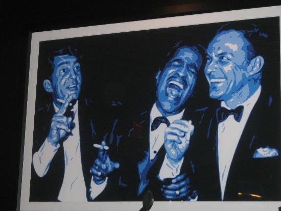 550x412 Oil Painting Of The Rat Pack Over Fireplace In Bar Area - The Rat Pack Painting