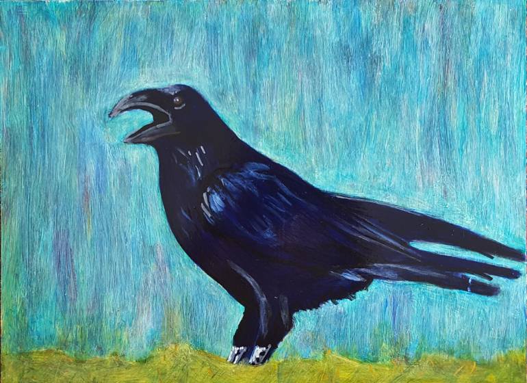 770x560 Saatchi Art The Raven King Painting By Alison Moy - The Raven Painting