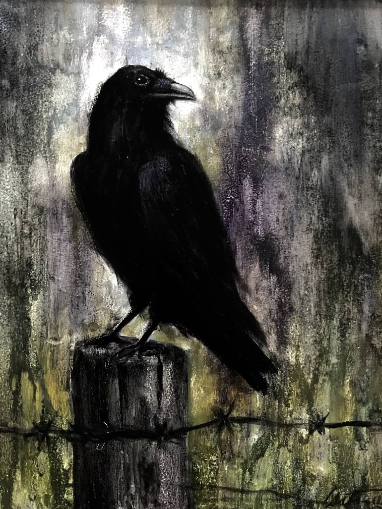 770x1027 Saatchi Art The Raven Painting By Greg Cartmell - The Raven Painting