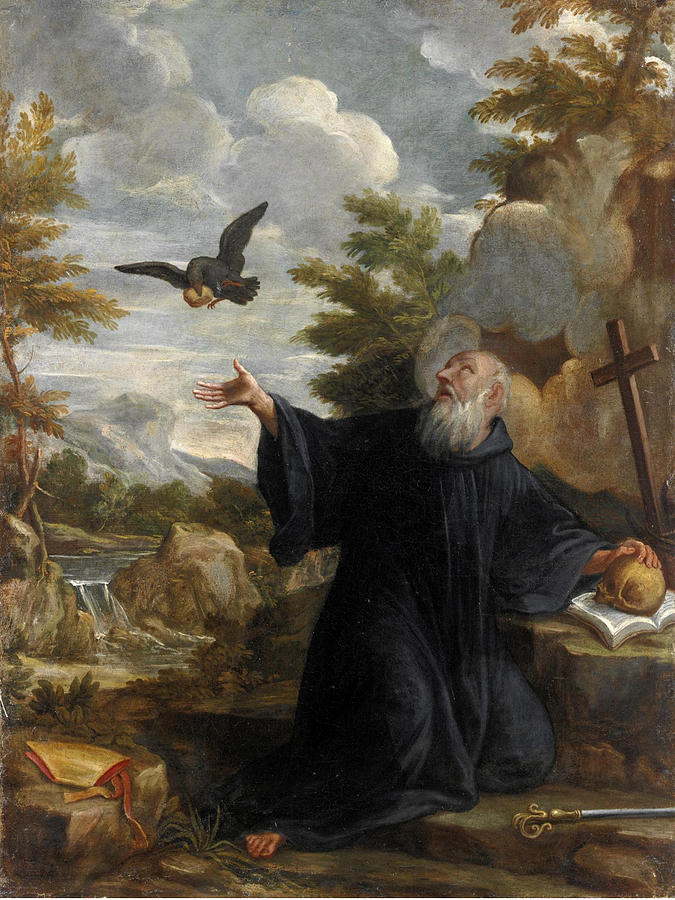675x900 Saint Elijah Fed By The Raven Painting By Lazzaro Baldi - The Raven Painting