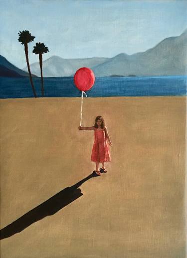 375x519 Saatchi Art Red Balloon 2 Painting By Miho Ichise - The Red Balloon Painting