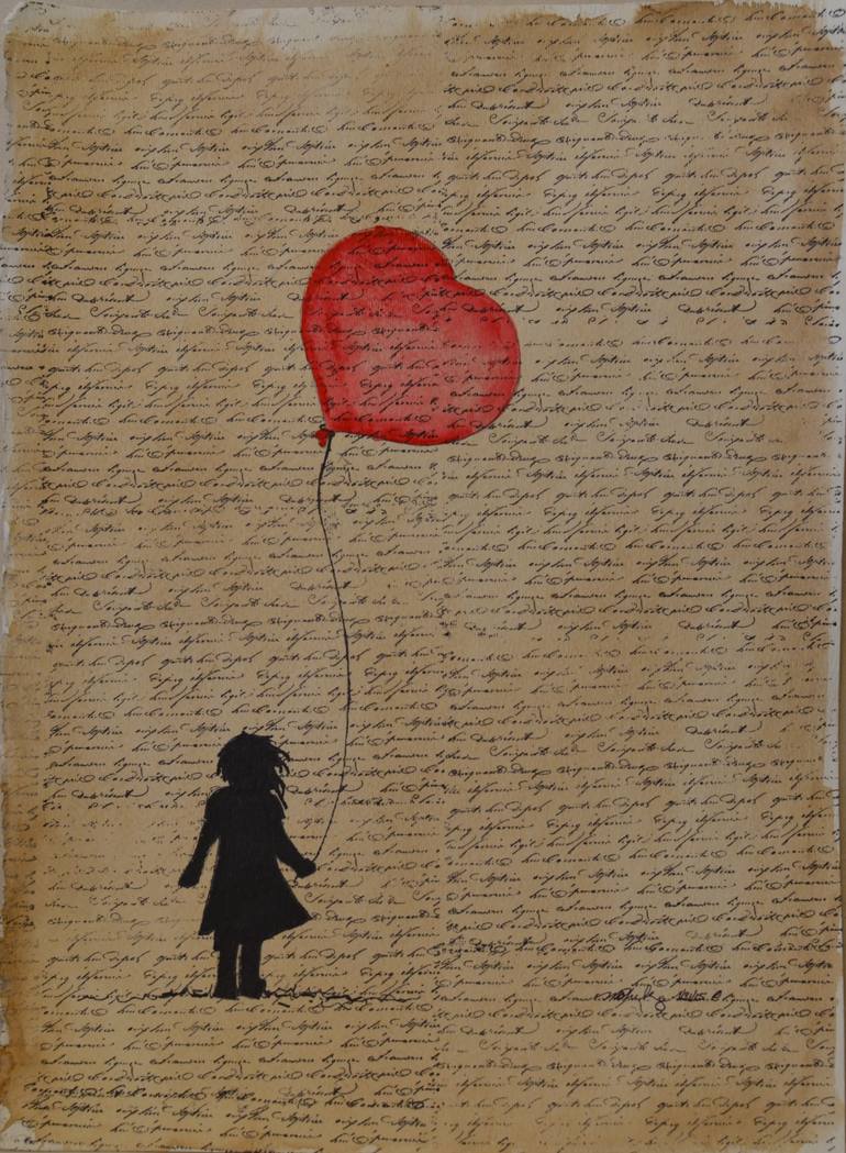 770x1049 Saatchi Art The Red Balloon Painting By Margel Shelley - The Red Balloon Painting