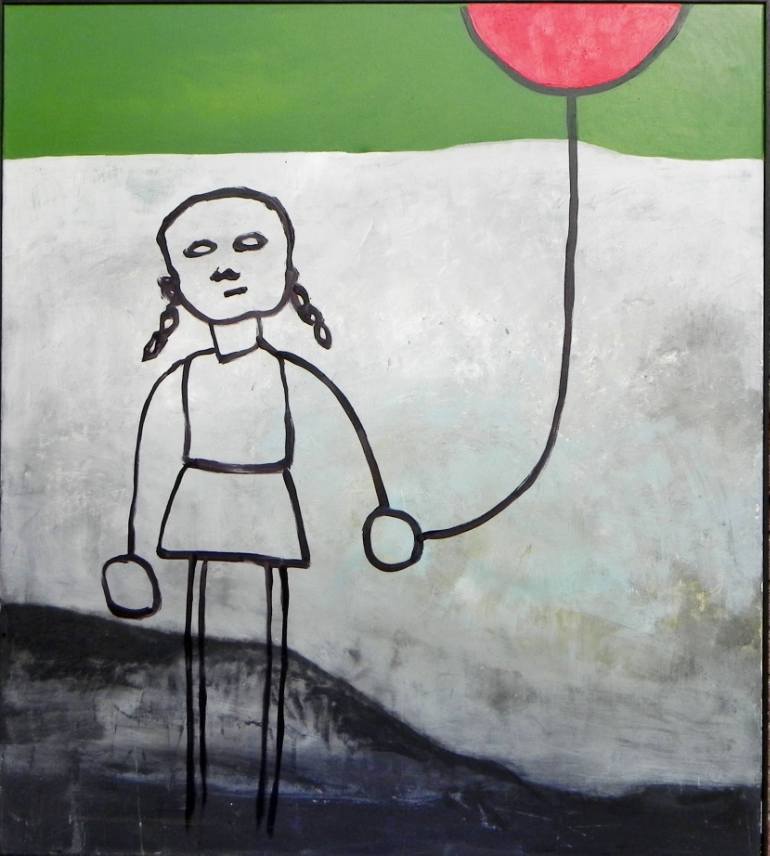 770x856 Saatchi Art Red Balloon Painting By Petra Hagedorn - The Red Balloon Painting