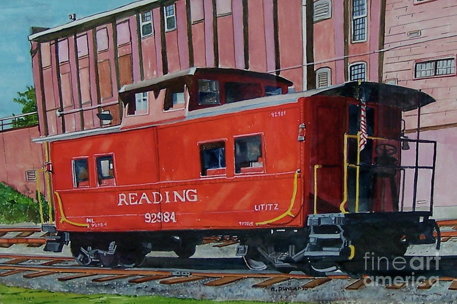 900x598 Red Caboose Painting By Bart Dunlap - The Red Caboose Painting