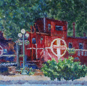 300x299 Red Caboose Paintings Fine Art America - The Red Caboose Painting