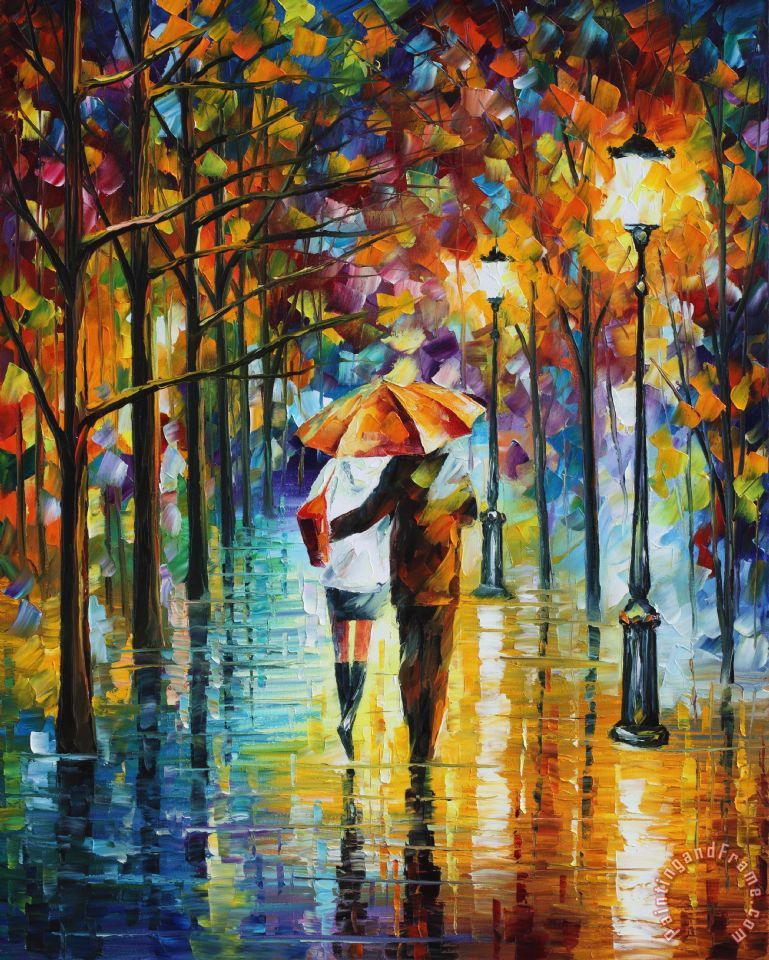 769x960 Leonid Afremov Under The Red Umbrella Painting - The Red Umbrella Painting