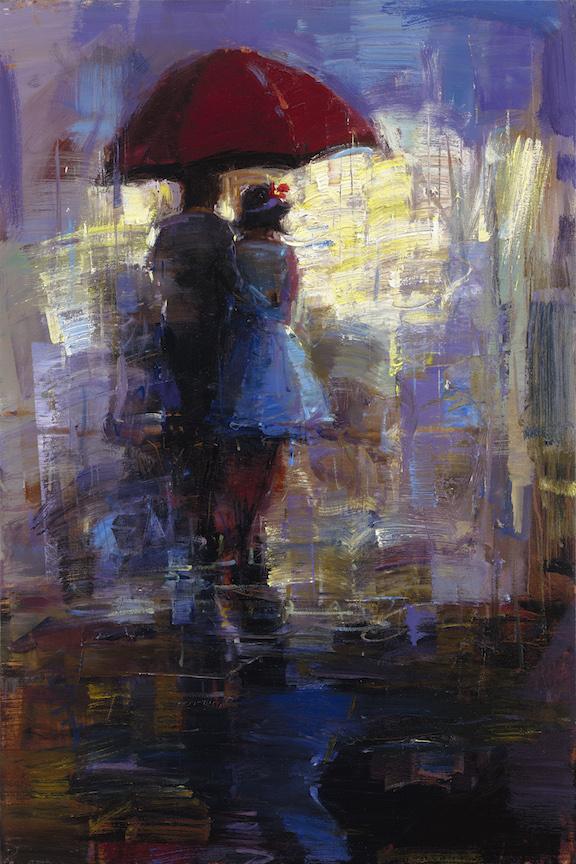 576x864 Michael Flohr The Red Umbrella Limited Edition Print Exclusive - The Red Umbrella Painting