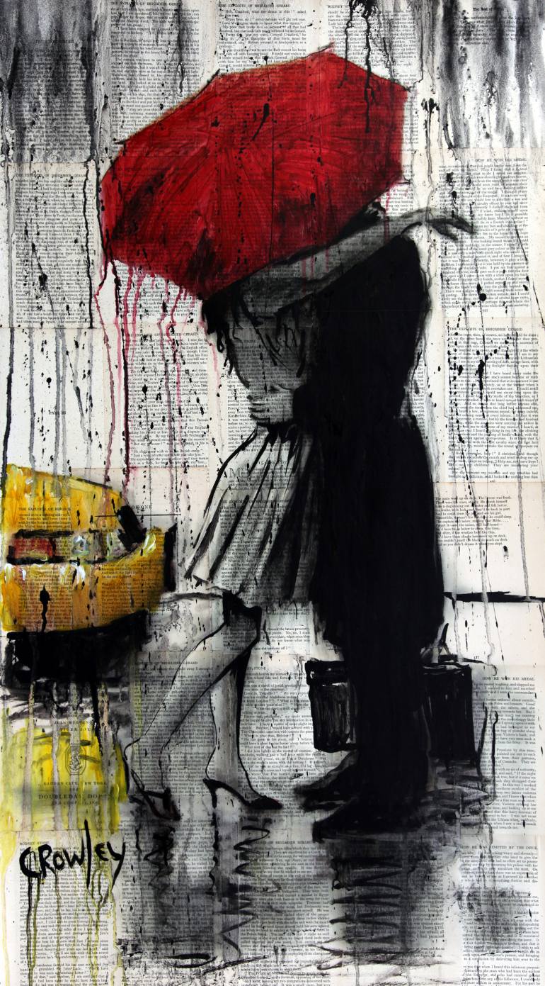 770x1391 Saatchi Art The Red Umbrella, A New York Love Affair Painting By - The Red Umbrella Painting