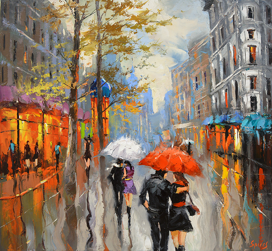 926x857 Under The Red Umbrella - The Red Umbrella Painting